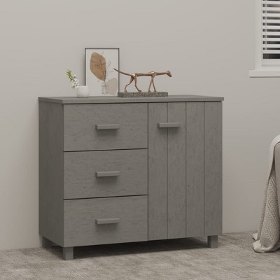 vidaXL Sideboard HAMAR Light Gray 35.4 in.x15.7 in.x31.5 in. Solid Pinewood