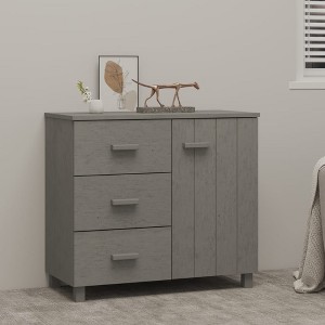 vidaXL Sideboard HAMAR Light Gray 35.4 in.x15.7 in.x31.5 in. Solid Pinewood - 1 of 4