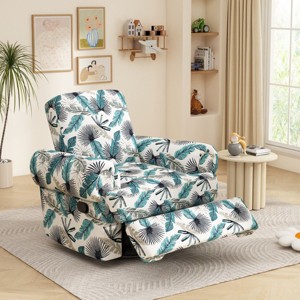 Manual Swivel Rocker Recliner Chair with Adjustable Backrest, Chenille Upholstered Recliner Armchair for Living Room, Bedroom or Nursery-Koiai - 1 of 4
