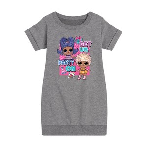 Girls' - LOL Surprise! - Get UR Party On Graphic Short Sleeve Fleece Dress - 1 of 3