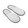 Unique Bargains Soft Fabric Disposable Slippers White Brown 1 Pair - 2 of 4