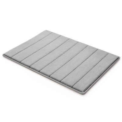 Light Gray Memory Foam Bath Mat with Skid-Resistant Base