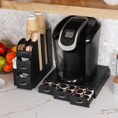Black High Impact Polystyrene Coffee and Accessory Station