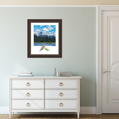 Lara Bronze Espresso Wood Picture Frame with Mat