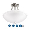 Progress Lighting Gather 1-Light LED Semi-Flush/Convertible Fixture in Brushed Nickel with Etched Glass Shade - 4 of 4