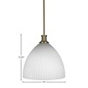 Toltec Lighting Carina 1 - Light Pendant in  New Aged Brass with 14" Opal Frosted Shade - 2 of 2