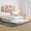 Sapphtopaz Modern Daybed with Upholstered Platform Bed with Wood Slats Support and USB Beds for Apartment, Bedroom - 3 of 4