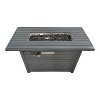 Living Source International 25'' H x 42'' W Steel Outdoor Fire Pit Table with Lid (Gray) - 4 of 4