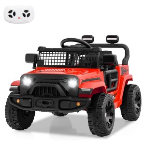 Costway 12V Kids Ride on Truck Car Battery Powered Electric Vehicle with Remote Control White/Purple/Red/Blue/Black/Pink - 1 of 4