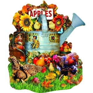 Sunsout Fall Watering Can 1000 pc Special Shape  Jigsaw Puzzle 97168 - 1 of 3