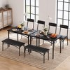 Dining Table Set for 4 with Upholstered Bench and 2 Chairs, Rectangular Dining Room Table Set for 4 for Small Space, Apartment, Dinner - 4 of 4