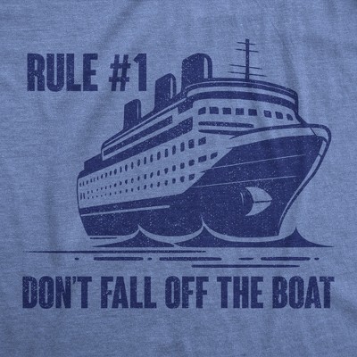 Мужские футболки Crazy Dog T-Shirts, Inc. Mens Funny T Shirts Rule Number 1 Dont Fall Off The Boat Sarcastic Cruise Graphic Novelty Tee for Men - Crazy Dog Men's T Shirt For Summer L — фото 2