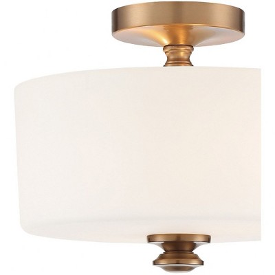 Vibrant Gold Glass Drum LED Indoor/Outdoor Ceiling Light