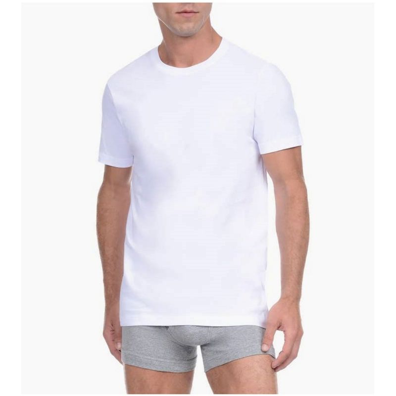 2(X)IST Men's White Color 100% Cotton Essential Cotton Crewneck T-Shirt 3-Pack, 2 of 4