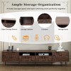 Mid Century Acacia Wood TV Stand with 2 Drawers,2 Storage Cabinets Geometric Pattern Console Table for TVs up to 85'' - 3 of 4