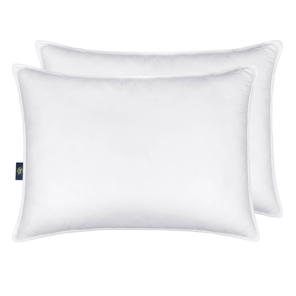 Photos - Pillow Serta Standard/Queen Machine Washable 2pk Down Illusion Medium Bed   