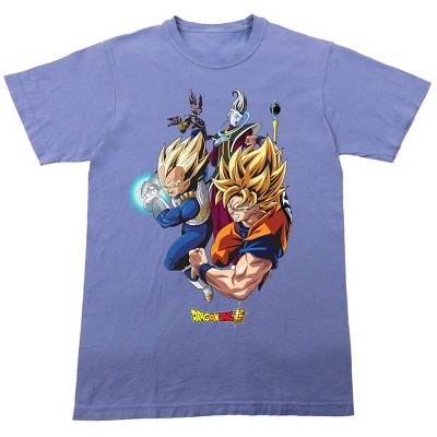 Dragon Ball Super Character Group Shot Adult Periwinkle Crew Neck Short Sleeve T-shirt