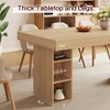 Dining Table for 6 with Dual Side Storage Large Rectangular Wooden Kitchen Table with Double Pedestal and Spacious Tabletop 63 inch - 2 of 4