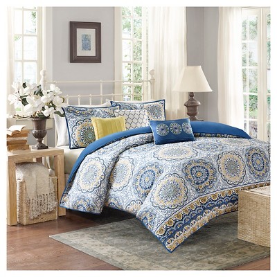 Menara 2-in-1 Duvet Set (Full/Queen) Blue - 6pc