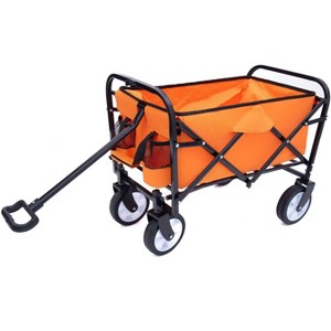 CAVINAS Expandable Folding Wagon for Camping, Heavy Duty Utility Shopping Cart, All Terrain Beach Wagons for Camping Shopping - 1 of 4