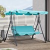 Outsunny 3-Person Porch Swing with Stand, Outdoor Swing for Patio Porch with Adjustable Tilt Canopy & Comfortable Swing Bench-Style Seat, Steel Frame - 2 of 4