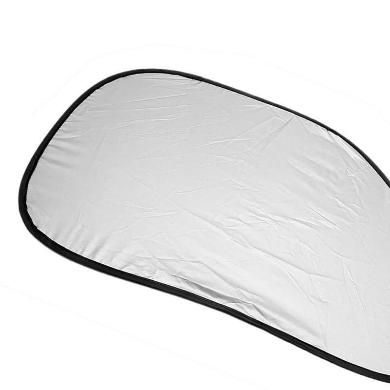 Unique Bargains Window Foldable Visor Cover Heat Insulation Silver Coated Nylon Automotive Sunshades Black Silver 2 Pcs, 4 of 7