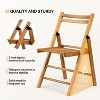 VINGLI Wood Folding Chairs with Curved Backs, Portable & Durable for Indoor/Outdoor Events, Set of 4, 300 lbs Capacity - 3 of 4