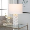 Uttermost Ascent White Geometric Table Lamp – 23"H Faux Thassos Marble with Brushed Nickel Accents & Linen Shade - 2 of 4