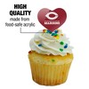 University of Chicago Maroons Logo Heart Love Cupcake Picks Toppers Decoration Set of 6 - 3 of 4