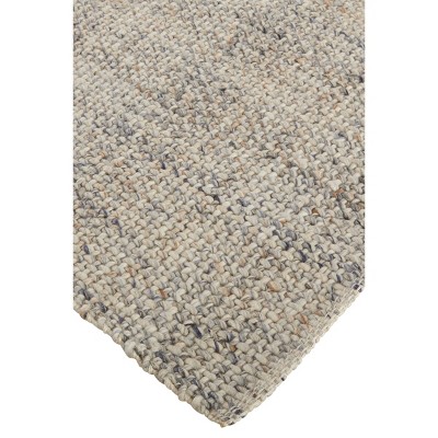 Ivory Tan Gray Flat Woven Synthetic Area Rug 5' x 8'