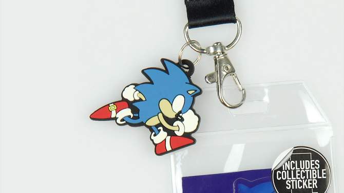 Sonic The Hedgehog Lanyard ID Badge Holder w/ Rubber Charm and Sticker Multicoloured, 2 of 6, play video