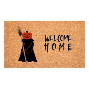HomeRoots 24" X 36" Natural And Brown Halloween Halloween Welcome Outdoor Coir Door Mat - 1 of 3