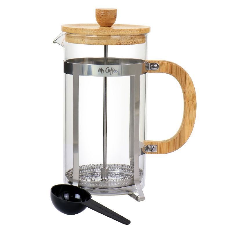 Mr. Coffee Cafe Bambu 33 Ounce Glass French Coffee Press with Bamboo Handles, 1 of 6