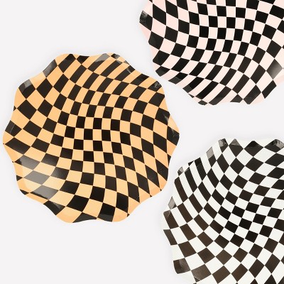 Meri Meri Halloween Checker Dinner Plates (Pack of 8)