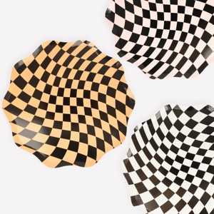 Meri Meri Halloween Checker Dinner Plates (Pack of 8) - 1 of 4