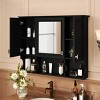 NicBex Wall Mounted Bathroom Storage Cabinet,35'' x28'' Medicine Cabinet with Mirror and Open Shelves for Bathroom - 2 of 4