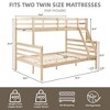 MAYEERTY Twin over Full Bunk Bed with Ladder, Wooden Bed Frame with High Guardrail and Ladder for Kids, No Box Spring Needed, Natural - 4 of 4