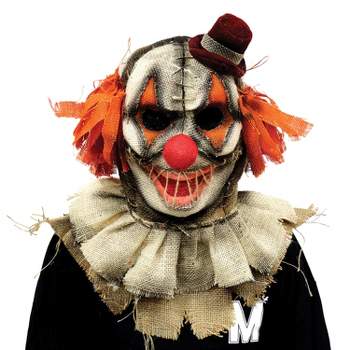 Halloween Express Adult Scary Clown Scarecrow Costume Mask -  - Orange
