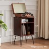 Lirago,Record Player Stand with Storage-Engineered Wood Table for Vinyl Records & Accessories,Brown - 3 of 4