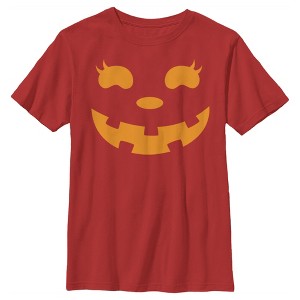 Boy's CHIN UP Halloween Jack o' Lantern Face T-Shirt - 1 of 4