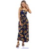 Women Strapless Maxi Boho Vintage Summer Beach Floral Print Hawaiian Party Long Dress - 2 of 4