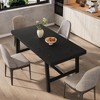 Industrial Dining Table for 4-6 People, 63" Long Wooden Kitchen Table with Sturdy Metal Frame & Natural Wood Finish - Seats 4 Rectangular - 3 of 4
