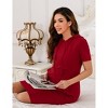 Women's Maternity Casual Dress Summer Short Sleeve Nursing Breastfeeding Dresses with Pocket Pullover Hoodie Dress - 3 of 4
