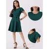 Allegra K Women's V Neck Tie Waist Ruffle Short Sleeves Knee Length Casual Dress - 2 of 4