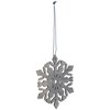 Northlight Hanging Snowflake Christmas Ornament - 4.75" - Gray - image 3 of 4