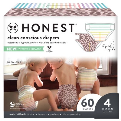 The Honest Company Disposable Diapers Wild Thang Rainbow Stripes Size 4 60ct Target