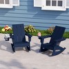 WestinTrends Ashore Outdoor HDPE Plastic Preschool Toddler Modern Adirondack Rocking Chairs (Set of 2) - 2 of 4