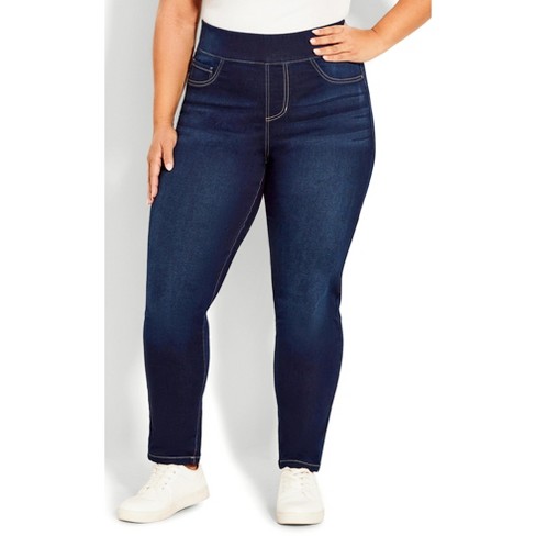 Avenue  Women's Plus Size Butter Denim Straight Leg Jean Mid Wash