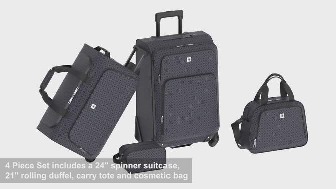 Skyline 4pc Softside Checked Luggage Set - Gray Geo, 2 of 16, play video