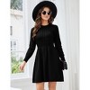 Womens Sweater Dress Long Sleeve Crewneck High Waist A-Line Cute Knitted Mini Sweater Dress - 4 of 4